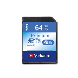 Verbatim | SDXC | 64 GB | 90 MB/s | Premium