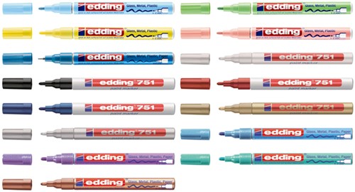 Paintmarker edding 751 op oliebasis 1-2mm goud blister à 1 stuk-3
