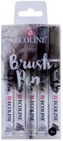 Brushpen Talens Ecoline set-grijs blister à 5 stuks ass