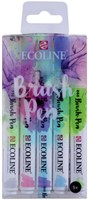 Brushpen Talens Ecoline set-pastel assorti blister à 5 stuks ass