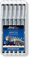 Fineliner Staedtler Pigment 308 zwart set 4+2 gratis-2