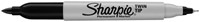 Viltstift Sharpie rond Twin tip ultra fijn & fijn zwart 2 stuks-1