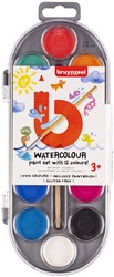 Waterverfset Bruynzeel Kids met penseel set à 12 kleuren