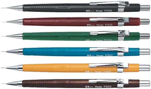 Vulpotlood Pentel P205 HB 0.5mm rood-2
