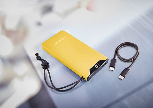 Intenso | Powerbank | 10.000 mAh | 20W | USB-C | USB-QC3.0 | PD3.0 | Display % | F10000 | Geel-3