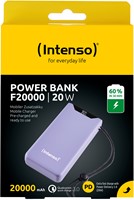 Intenso | Powerbank | 20.000 mAh | 20W | USB-C | USB-QC3.0 | PD3.0 | Display % | F20000 | Paars-2