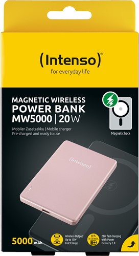 Intenso | Powerbank | 5.000 mAh | USB-C | Magnetisch opladen | MW5000 | Rose-2