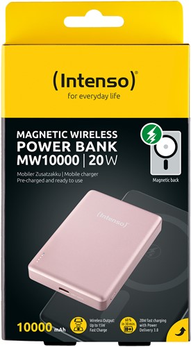 Intenso | Powerbank | 10.000 mAh | USB-C | Magnetisch opladen | MW10000 | Rose-2