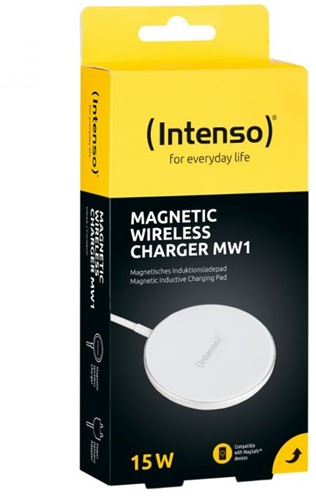 Intenso | Oplader | Draadloos | Qi Lader | MagSafe compatible | MW1 | Snellaad funtie | Wit-3
