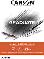 Schetspapier Canson Graduate Sketch 40vel 96gr A3 natuurlijk wit