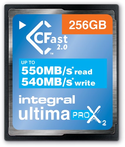Integral | Cfast 2.0 | 256 GB | Lezen 550 MB/s  | Schrijven 540 MB/s