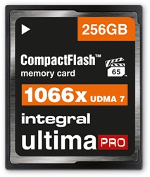 Integral | CompactFlash  | 256 GB | 1066 x | Lezen 160 MB/s  | Schrijven 135 MB/s