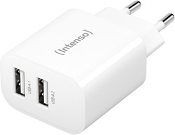 Intenso | Oplader | 2x USB-A | 2x 12 Watt | Wit