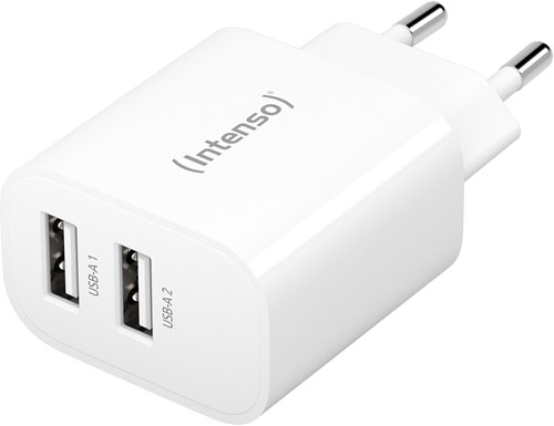 Intenso | Oplader | 2x USB-A | 2x 12 Watt | Wit