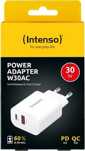 Intenso | Oplader | 1x USB-A | 18 Watt | 1x USB-C | 30 Watt | Wit-2