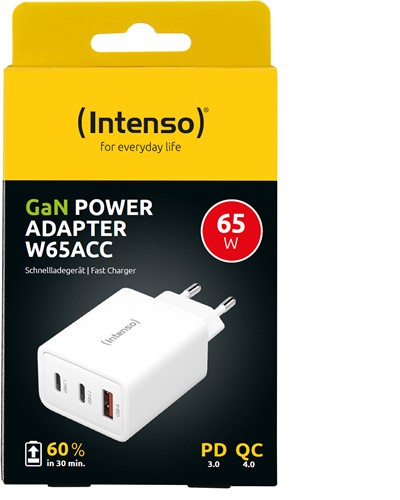 Intenso | Oplader | GaN | 2x USB-C | 1x USB-A | 65 Watt | Wit-2