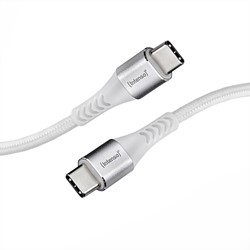 Intenso | Oplaadkabel | Datakabel | USB-C | USB-C | 480 Mbps | Max 60 Watt | 1,5 mtr | Nylon | Wit