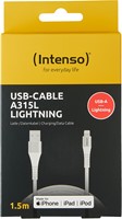 Intenso | Oplaadkabel | Datakabel | USB-A | Lightning | 480 Mbps | Max 12 Watt | 1,5 mtr | Nylon | Wit-2
