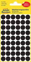 Etiket Avery Zweckform 3140 rond 12mm zwart 270 etiketten