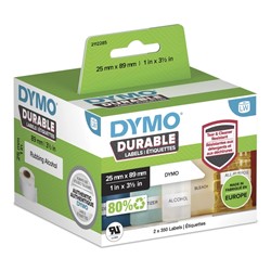 Etiket Dymo LabelWriter industrieel 25x89mm 2 rollen á 350 stuks wit