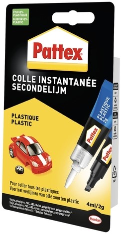 Secondenlijm Pattex all plastic tube 2 gram op blister-2