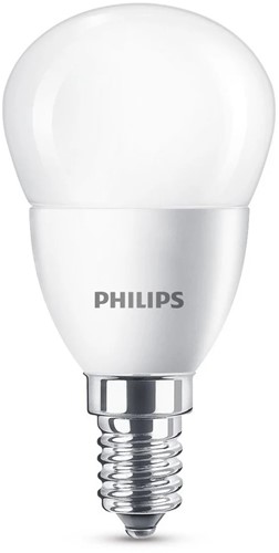 Philips | LED | Kogel | P45 | E14 | 5,5W = 40W | 470lm | 2700K | Opaal | 180° | Niet dimbaar