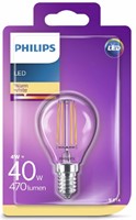 Philips | LED | P45 | Kogel | E14 | 4W = 15W | 470lm | 2700K | Helder | 330° | Niet dimbaar-2
