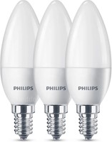 Philips | LED | Kaarslamp | B35 | E14 | 3,5W = 30W | 330lm | 2700K | Opaal | 180° | Niet dimbaar | 3-pack