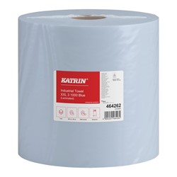 Poetspapier Katrin Industrial extra groot 3-laags 1000 vel blauw 464262