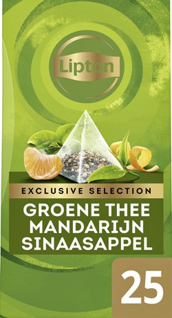Thee Lipton Exclusive groene thee mandarijn sinaasappel 25 pramidezakjesx2gr
