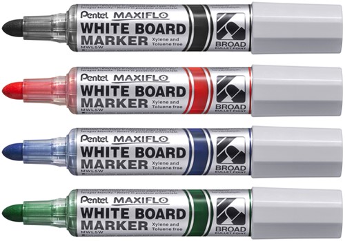 Whiteboardmarker Pentel MWL5M Maxiflo rond 3mm blauw-2