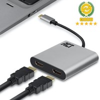 ACT | Docking | Adapter | USB-C | 2 x HDMI | 4K | Space Gray-2