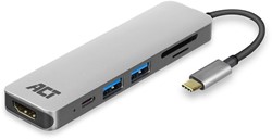 ACT | Docking | Adapter | USB-C | HDMI | 4K | PD Pass Through 60 Watt | 2x USB-A | Space Gray