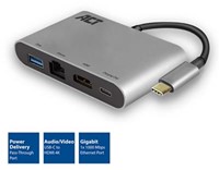 ACT | Docking | Station | USB-C | HDMI | 4K | PD Pass Through 60 Watt | 1x USB-A | LAN | Space Gray