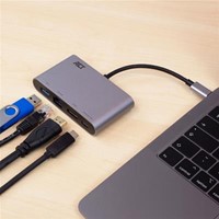 ACT | Docking | Station | USB-C | HDMI | 4K | PD Pass Through 60 Watt | 1x USB-A | LAN | Space Gray-2
