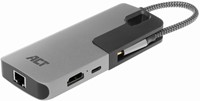 ACT | Docking | Adapter | USB-C | HDMI | 4K | PD Pass Through 60 Watt | 3x USB-A | LAN | Space Gray-2