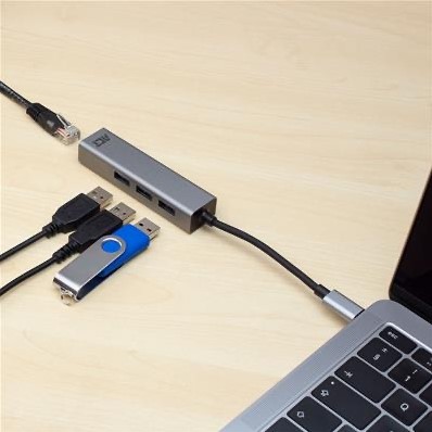 ACT | Docking | Adapter | USB-C | 3x USB-A 3.1 | Gen 1 | Lan | Space Gray-2