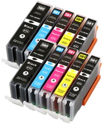 PGI-580 XXL | CLI-581 XXL | 10 Pack | Huismerk | Cartridges voor Canon