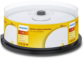 Philips | CD-R | 700 MB | Inkjet Printable | 25 stuks Opus Nederland BV