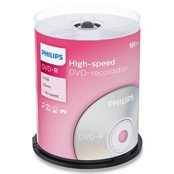 Philips | DVD-R | 4.7 GB | 100 stuks