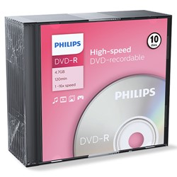 Philips | DVD-R | 4.7 GB | 10 stuks