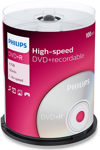 Philips | DVD+R | 4.7 GB | 100 Stuks