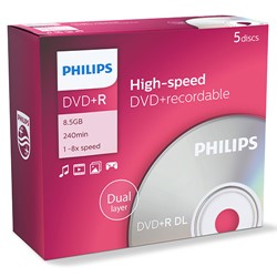 Philips | DVD+R | DL | 8.5 GB | 5 Stuks