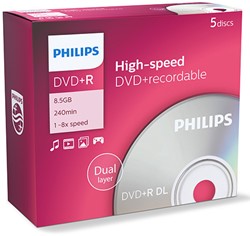 Philips | DVD+R | DL | 8.5 GB | 5 Stuks