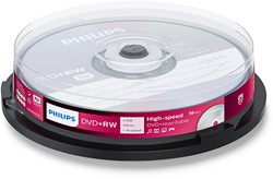 Philips | DVD+RW | 4.7 GB | 10 stuks