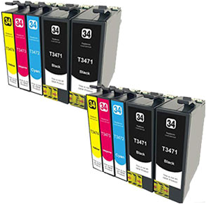 34 XL | 10 Pack | Huismerk | Cartridges voor Epson