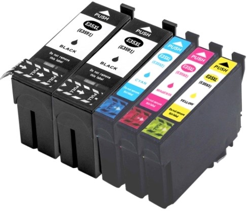 35 XL | 5 Pack | Huismerk | Cartridges voor Epson