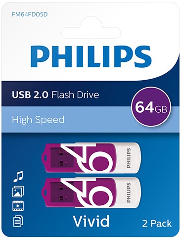 Philips | USB Stick | 64 GB | USB 2.0 | Vivid | 2 Stuks