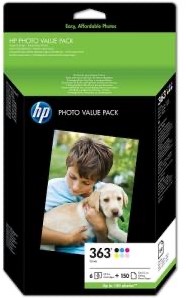 363 | 6 Pack + Papier | Origineel | Cartridge voor HP