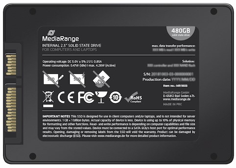 MediaRange | SSD | Intern | 480 GB | 2.5-inch | SATA | 6 GB/s-2